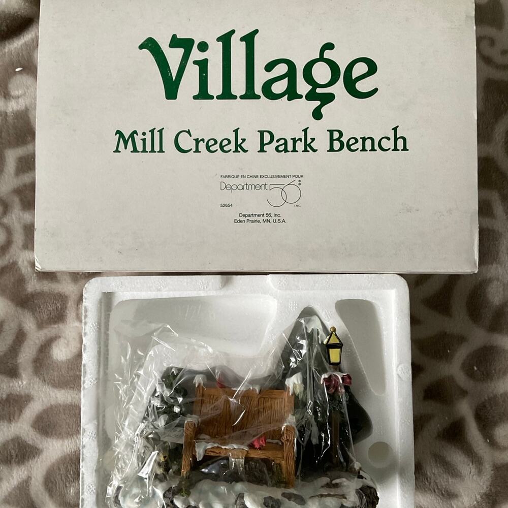 Department 56 Village Mill‎ Creek Park bench Heritage Village collection new